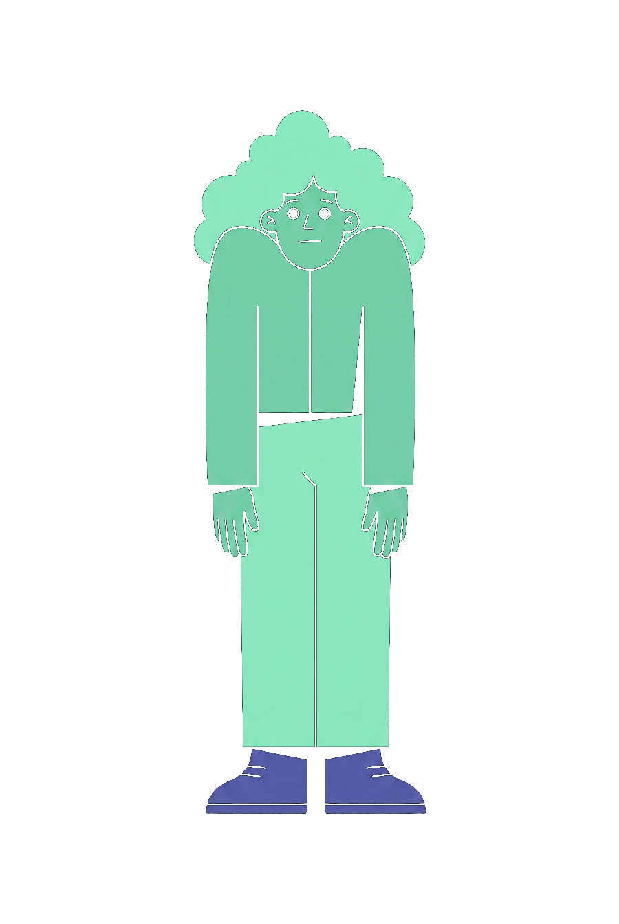 A Fluency AI character frozen mid-conversation